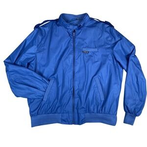 Vtg Members Only‎ Jacket Men 2XT Blue Iconic Racer Bomber Lined Full Zip Classic